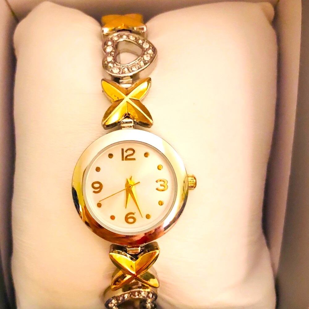 NEW FMD Rhinestone Hearts & Stars Watch & Gift Box
